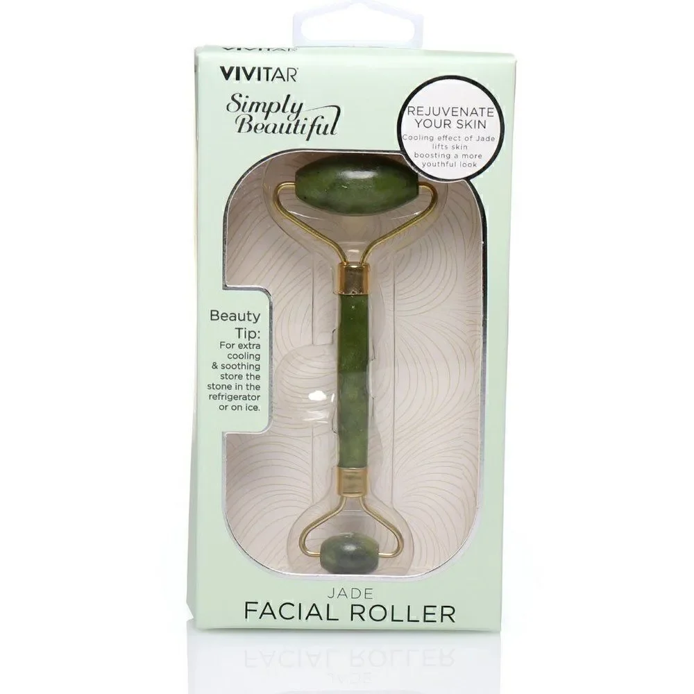 Jade Double-sided Facial Roller by Vivitar NEW WITH BOX
